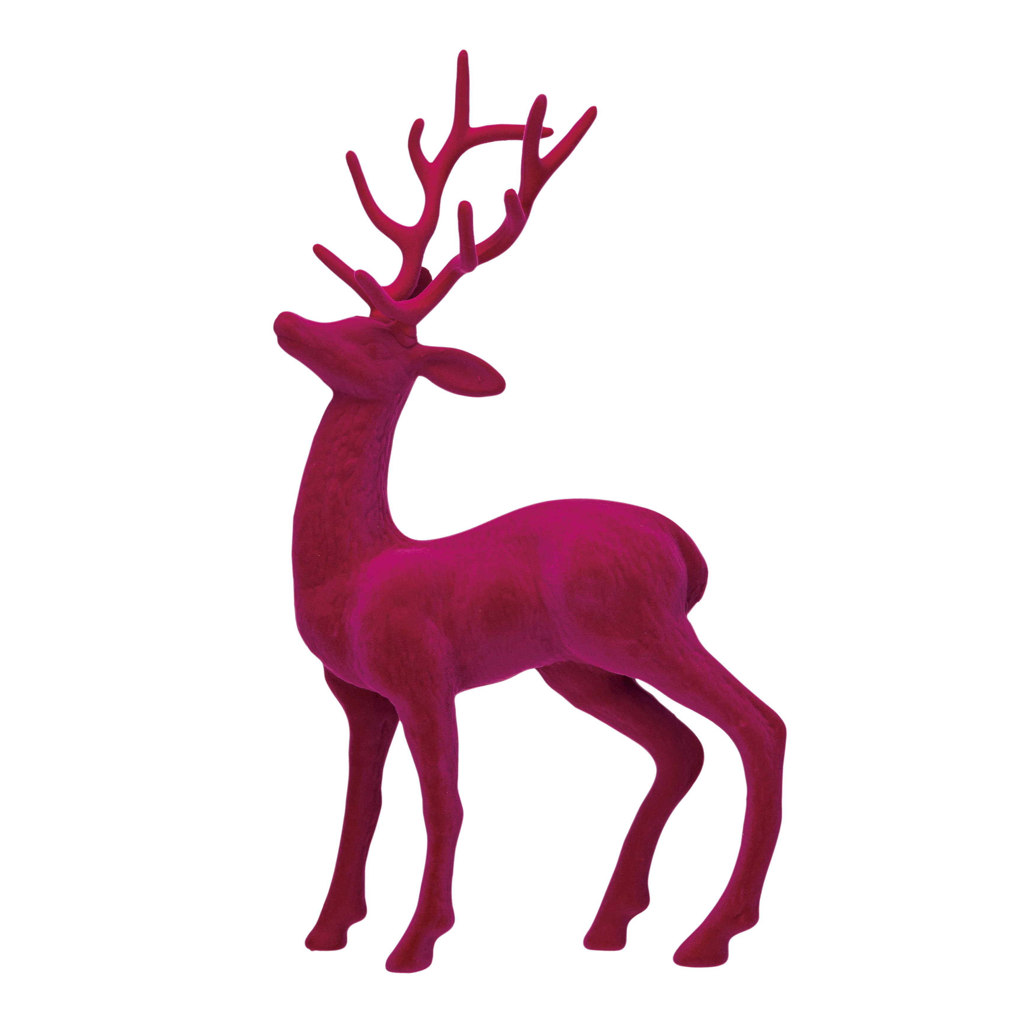 The Holiday Aisle® Flocked Plastic Standing Reindeer Decor | Wayfair