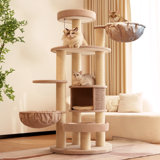 Modern 65''H Extra Large Multi-Function Cat Tree for Big Cats&MaineCoon