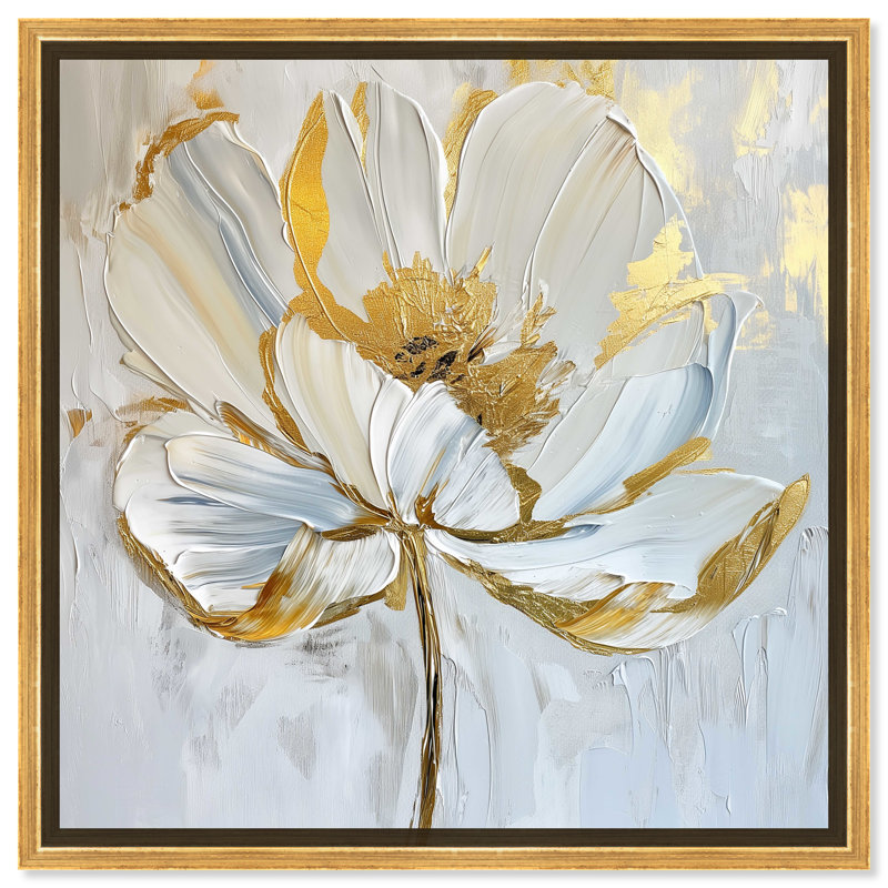 Magnolia II, 21" H x 21" W, Gold Framed