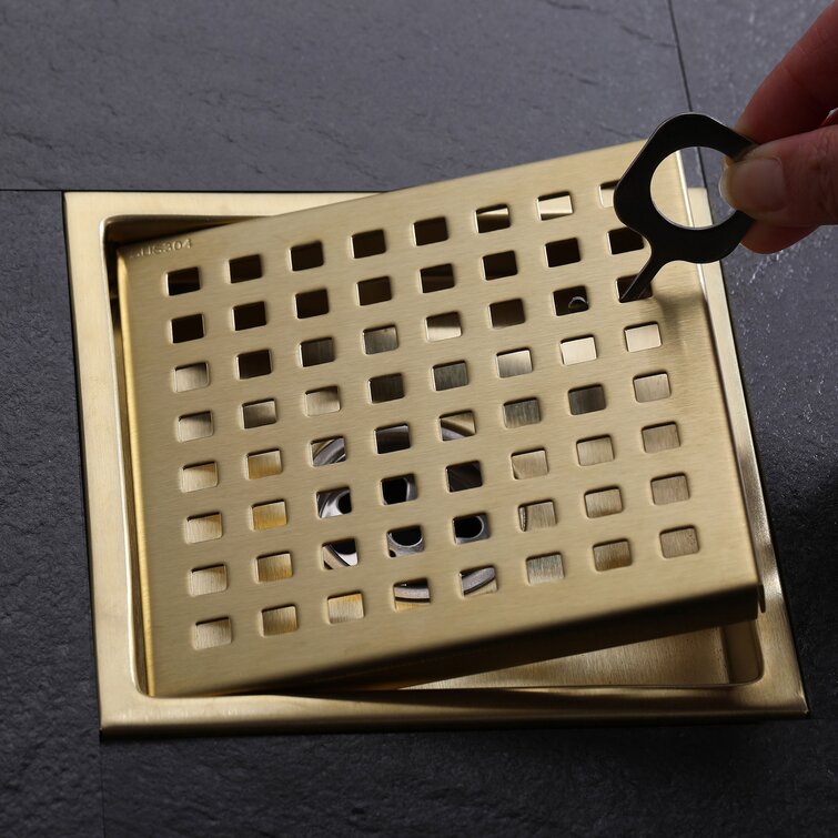 Designer Collection DC100G Square Grid Shower Drain Finish: Brushed Gold