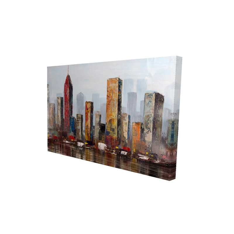 «Rust Look City» - art sur toile pour le salon