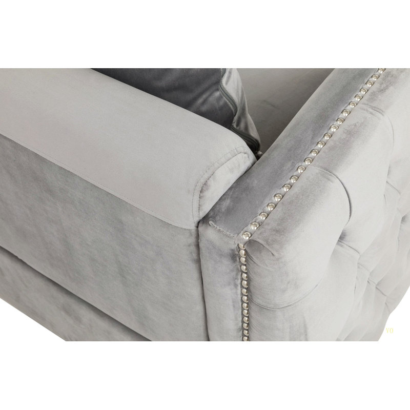 Canapé en velours de 53 po avec 2 coussins Bayberry, Gris