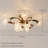 Flower Glass Semi Flush Chandelier Light