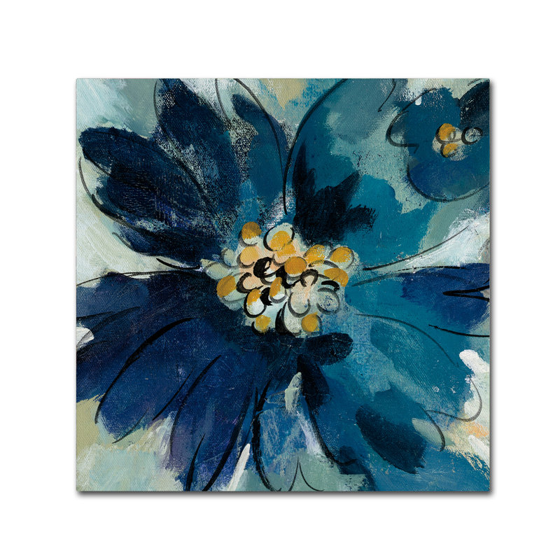 « encre floral iii », reproduction sur toile tendue, H 24 po x l 24 po x P 2 po