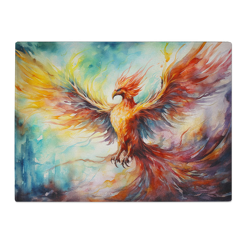 Phoenix Watercolour  Glass Chopping Board