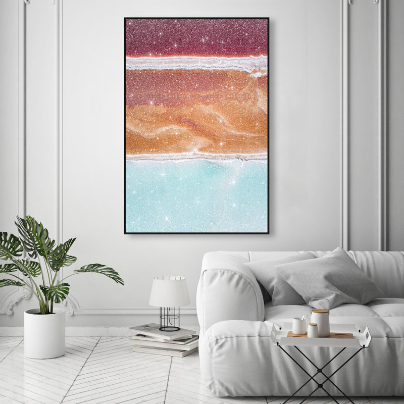 Surreal Coast Print by Oliver Gal, 37"H x 55"W, Black Floater Frame