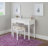 Fidelmar 36" 2-Drawer Flip Top Mirror Vanity with Butterfly Print Stool-291653910