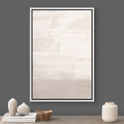 Tan Grey Pastel Brush Stroke Muted Abstract Shapes Minimalist Relax Calm Living Room Office Decor