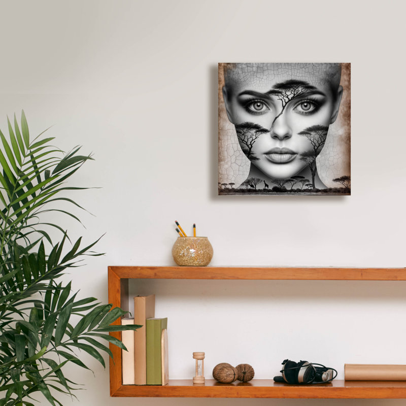 Art mural sur toile, "Th pensant de l'Afrique 1" par Rey Klimt, H 12 po x l 12 po x P 0,75 po