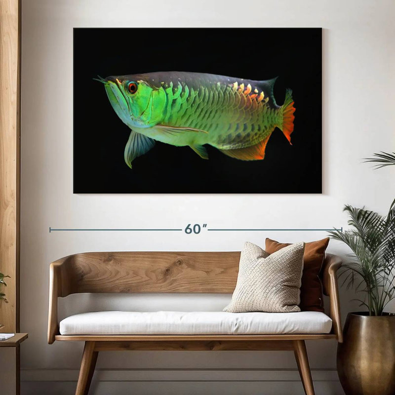 Green Arowana Fish, 34" H x 51" W