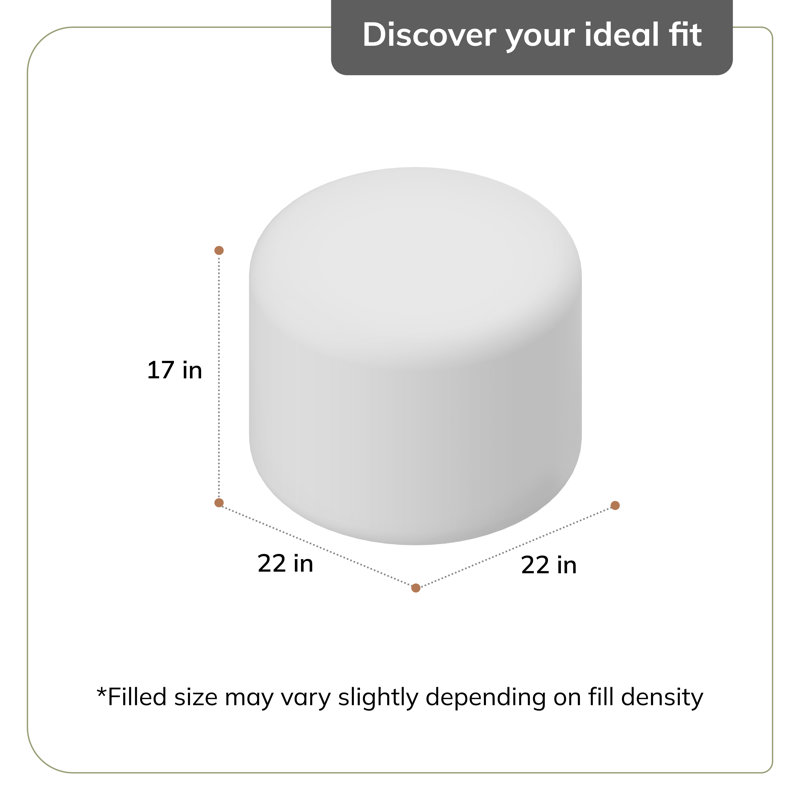 Sfera 17" Gray Maze Upholstered Pouf Ottoman, Gray