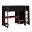 Lit mezzanine simple en bois avec bureau intégré, garde-robe, DEL et tiroir-574033364