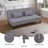 Light Gray Linen Convertible Sofa Bed