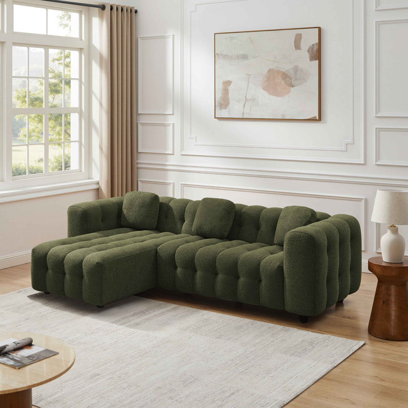 Ollis Minimore Modern Style Betty 2.5 Seater With Chaise, Khaki