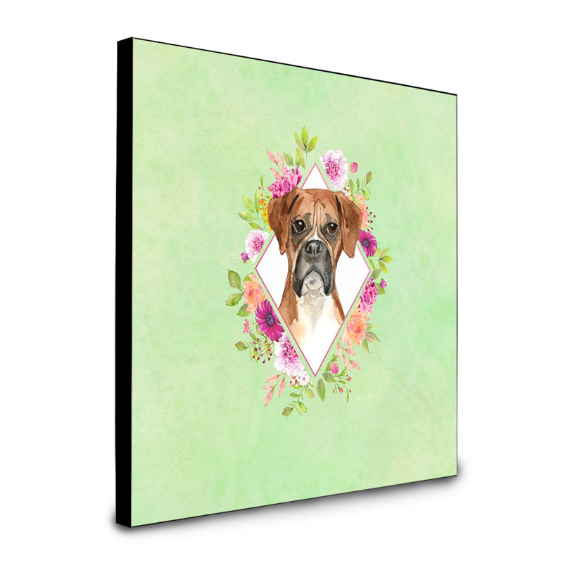 Panneau mural Dollman Flowers, Vert, Boxer brun