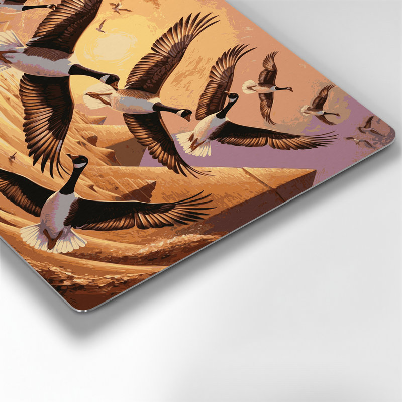 Oiseaux, oie égyptienne, art mural en métal brun, H 12 po x l 18 po