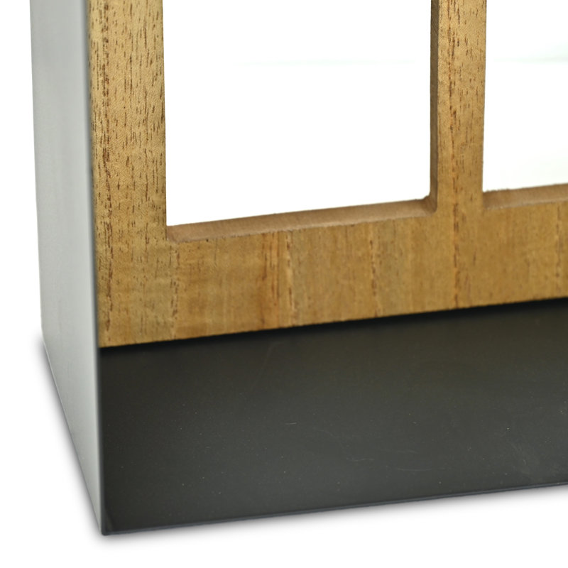 Meliora Cathdral Window Inspired Metal & Wood Wall Shelf, 23.75" H x 9" W x 4" D