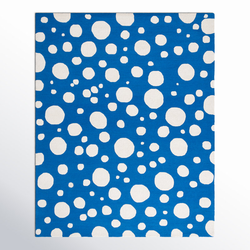 Camey Cotton Polka Dots Indoor Rug, Rectangle 8' x 10'