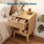 Table de chevet Boho, table d'appoint étroite en bois avec tiroir et tablette ouverte, table de bout compacte moderne pour petit salon de chambre à coucher