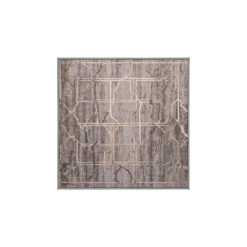 Machine Washable Gray Area Rug, Rectangle 2' x 3'