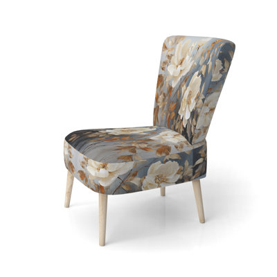 Blue Mute Botanicals II - Chaise d'appoint rembourrée contemporaine, chaise d'appoint Botanical Abstract