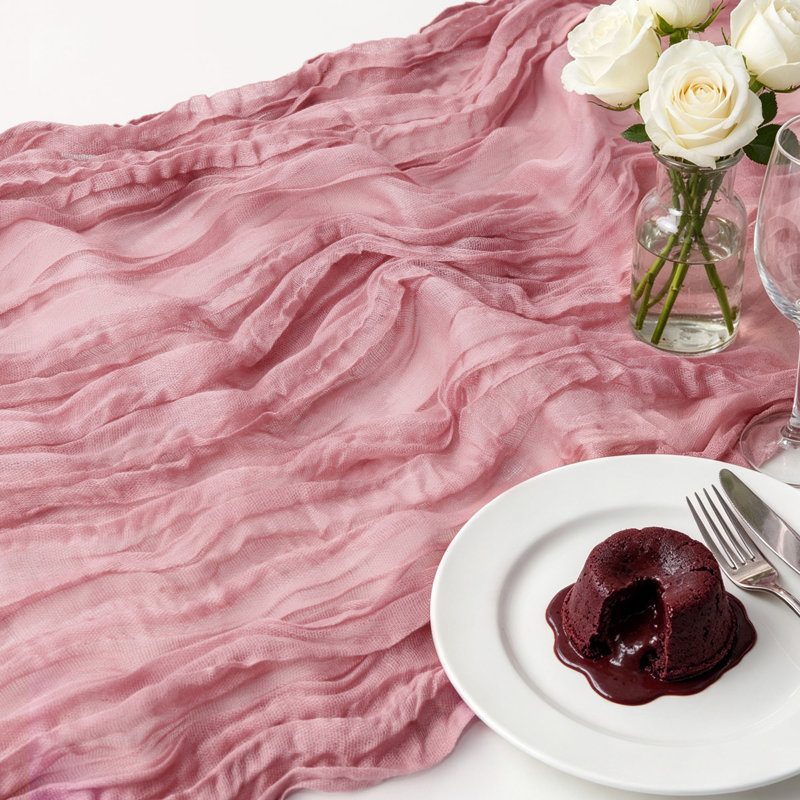 Chemin de table Boho, Rose
