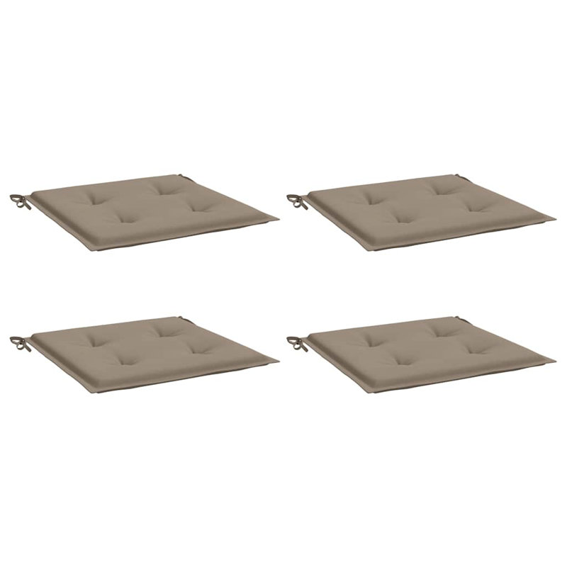 Chair Cushion Set of 4 Taupe Oxford Fabric 100 Percent Polyester Patio Seat Pads, Taupe, 19.7" H x 19.7" W x 1.2" D