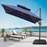 Parasol en porte-à-faux de 116 po, base de contrepoids incluse