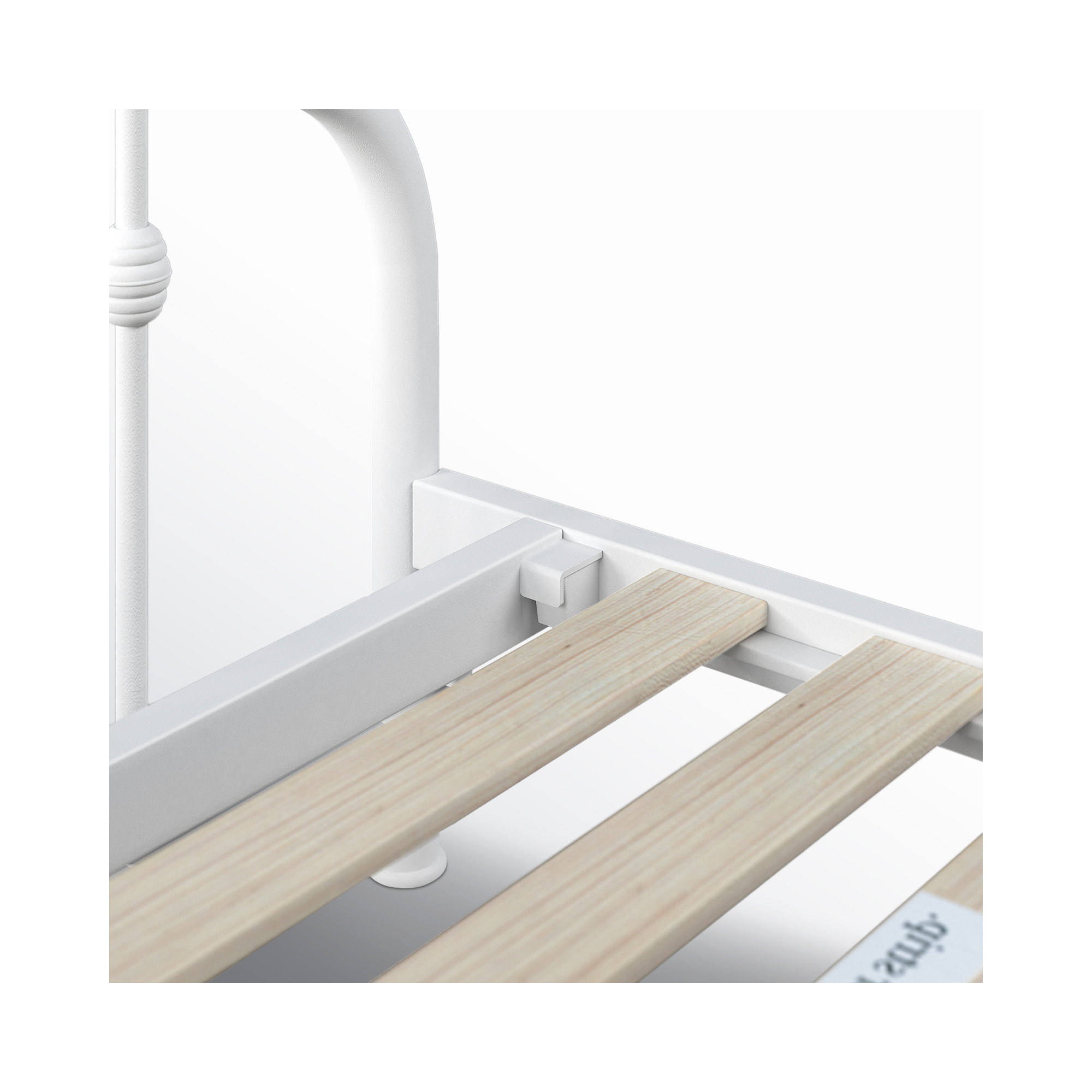 Wadsworth Metal Bed, White, Twin