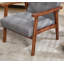 Solid Wood Accent Chair with Tufted Seat, Mid-Century Armchair with Curved Armrests, Reading Chair-1847933667