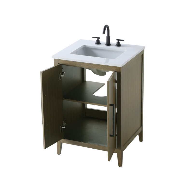 Meuble-lavabo simple 24 po, Brun châtaigne