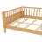 Full Size Kids Platform Bed with Safety Guardrails & Detachable Fence, Wood Frame for Bedroom,Natural-657280364-657280367