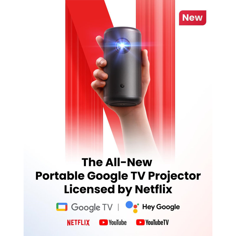 Projector, 1080P Smart Mini Projector With Wi-Fi, 2.5 Hours Of Playtime, 120-Inch Display, Dolby Digital, Ultra Portable For Any Space