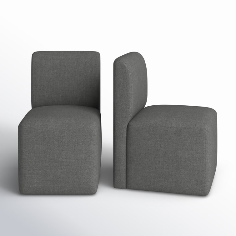 Bralan Polyester Blend Upholstered Side Dining Chair with Casters