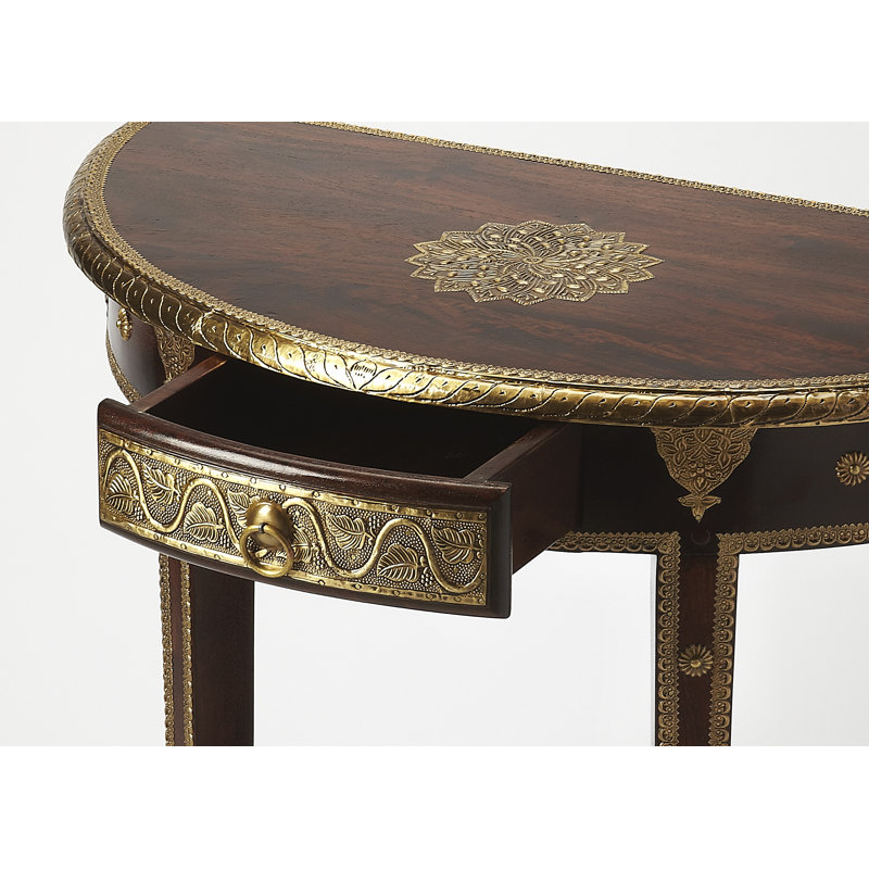Ranthore Brass Demilune Console Table