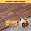 Paquet de 10 tuiles de terrasse en bois franc d'acacia rayé de 12 po x 12 po, revêtement de sol extérieur emboîtable résistant aux intempéries, carreaux de patio carrés pour balcon, décor de cour près de la piscine