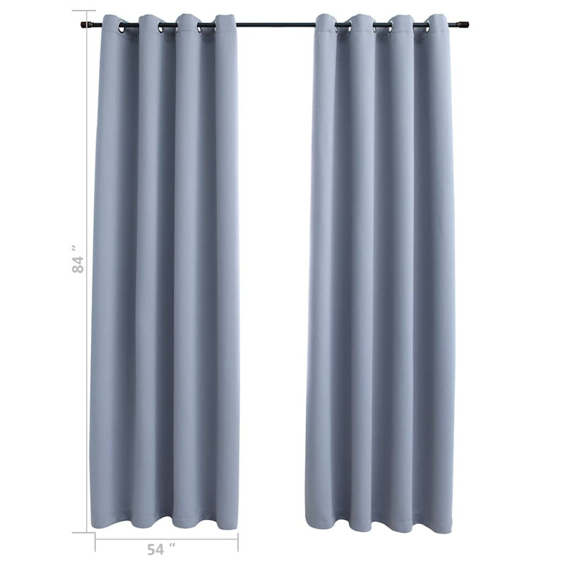 Curtains Roller Blackout Curtains Window Blinds with Rings Fabric, 54" W x 84" L, Gray