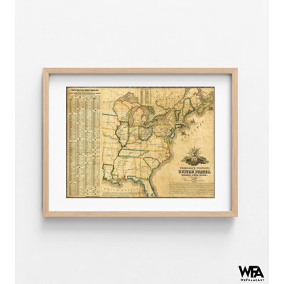 Telegraph Stations In The United States Canada And Nova Scotia 1853, Telegraph Poster Print, Old Phone Art, Antique Poster Decor