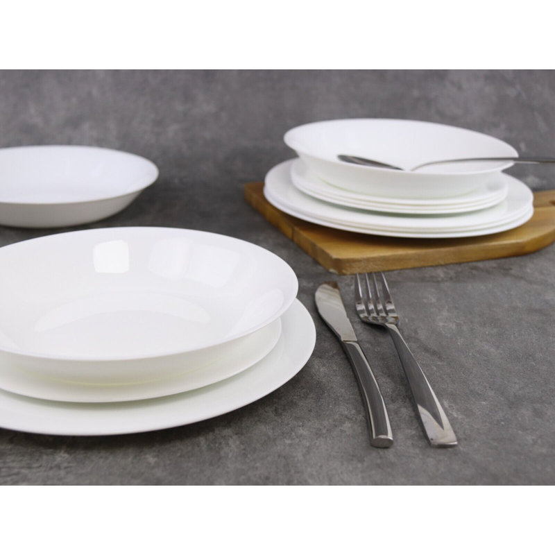Naydenka Glass Dinnerware Set 12 Piece - Service for 4