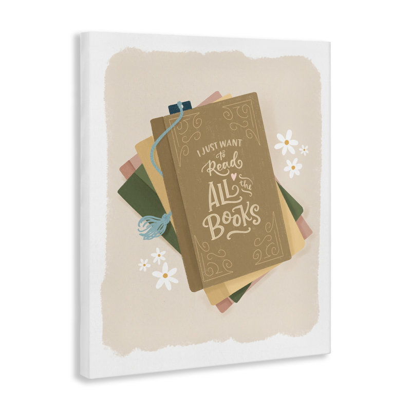 Envie de lire tous les livres sur toile, design par Sandra Picco, H 40 po x l 30 po