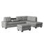 Repose-pieds capitonné en microfibre de rangement Modern Living Furniture
