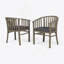 Ensemble de 2 chaises d'extérieur en bois avec coussins, gris foncé, finition grise
