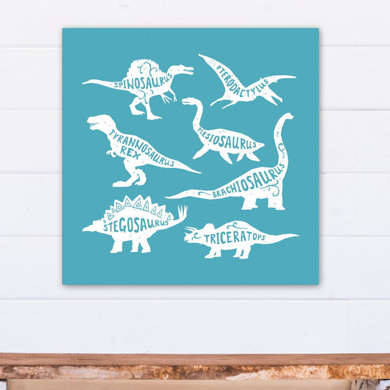 Art sur toile dino names Amapola, H 20 po x l 20 po x P 1,25 po, Bleu / blanc