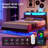Bed Frame With Led Lights, Industrial Platform Bed With Charging Station-666748695