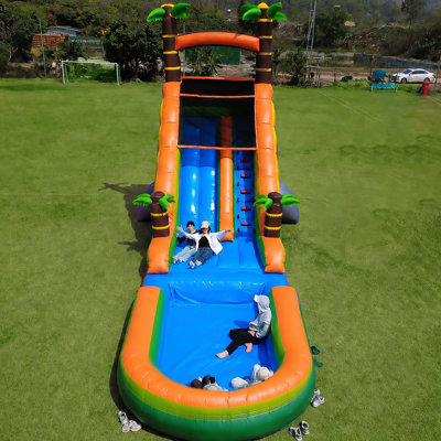 Glissade d'eau de qualité commerciale 32 x 18 pi Relunch (avec piscine et souffleur)