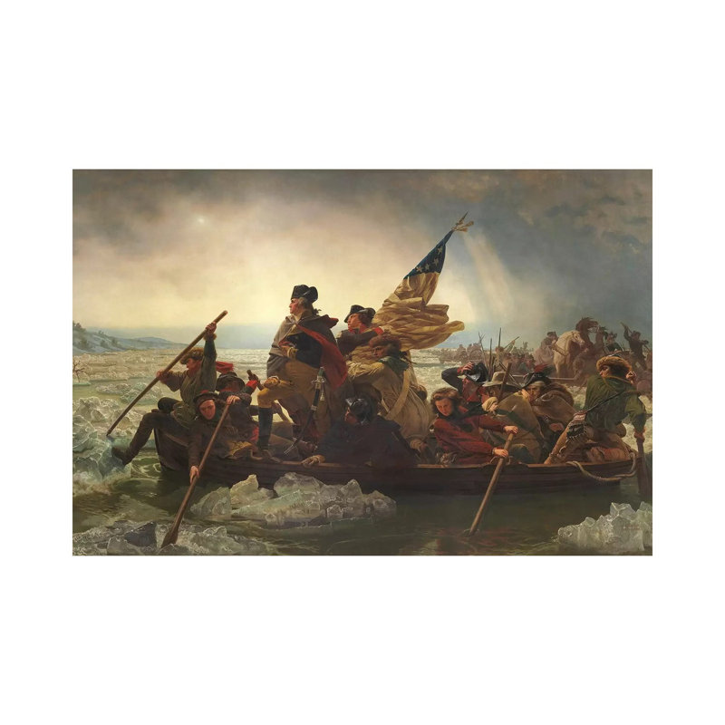 Painting Of George Washington Crossing The Delaware by Stocktrek Images - Wrapped Canvas Print, 20.32 cm H x 30.48 cm W