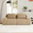 82 Inch Modern Modular Sectional Sofa, Flannelette Fabric, Deep Seating, Buckle Connection, Anti-Slip Design, No Assembly Required, Light Camel-1488511406