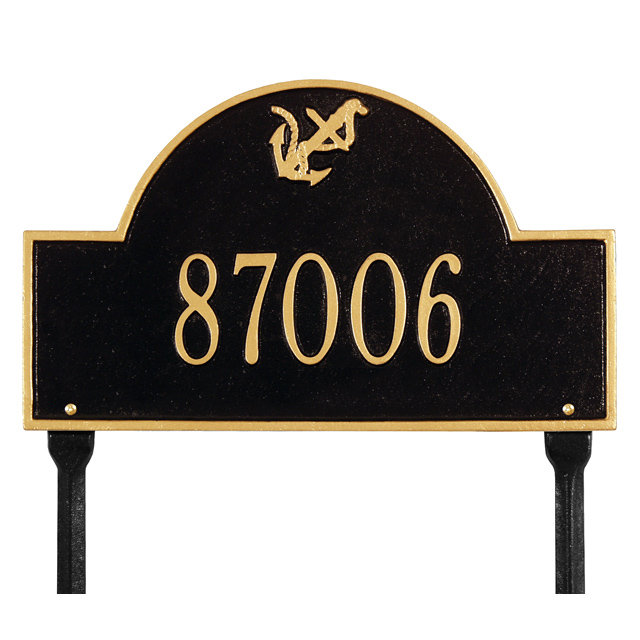 Plaque d'adresse sur 1 ligne Anchor, Cuivre antique, Oui