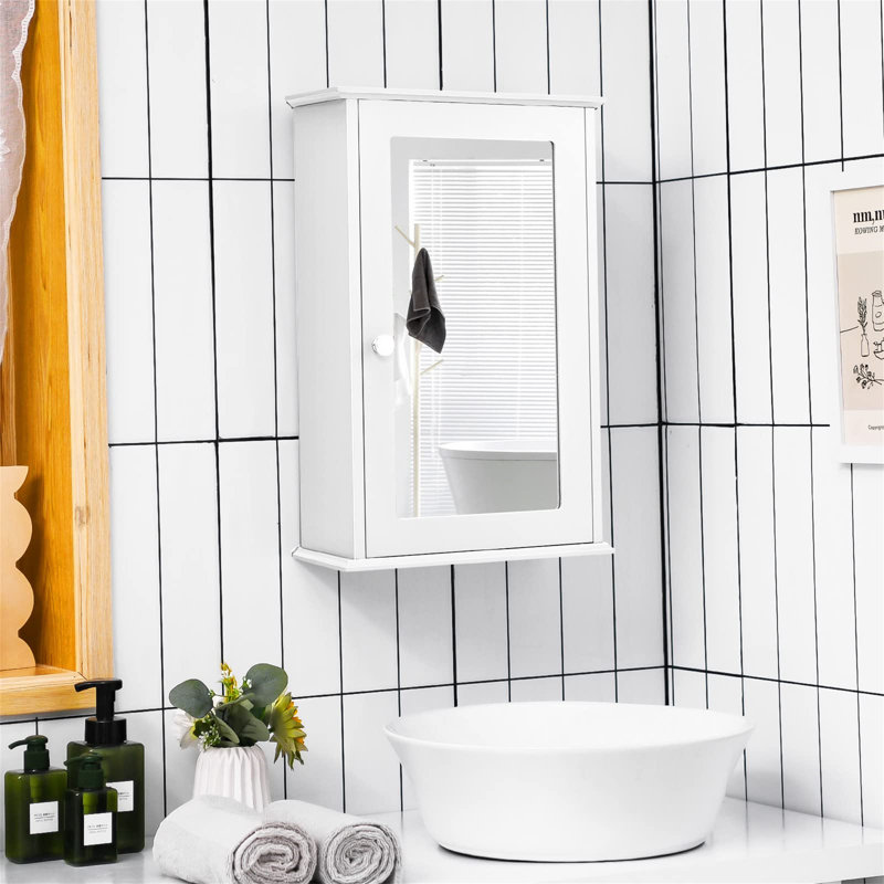 Sizemore Mirrored Bathroom Cabinets, White