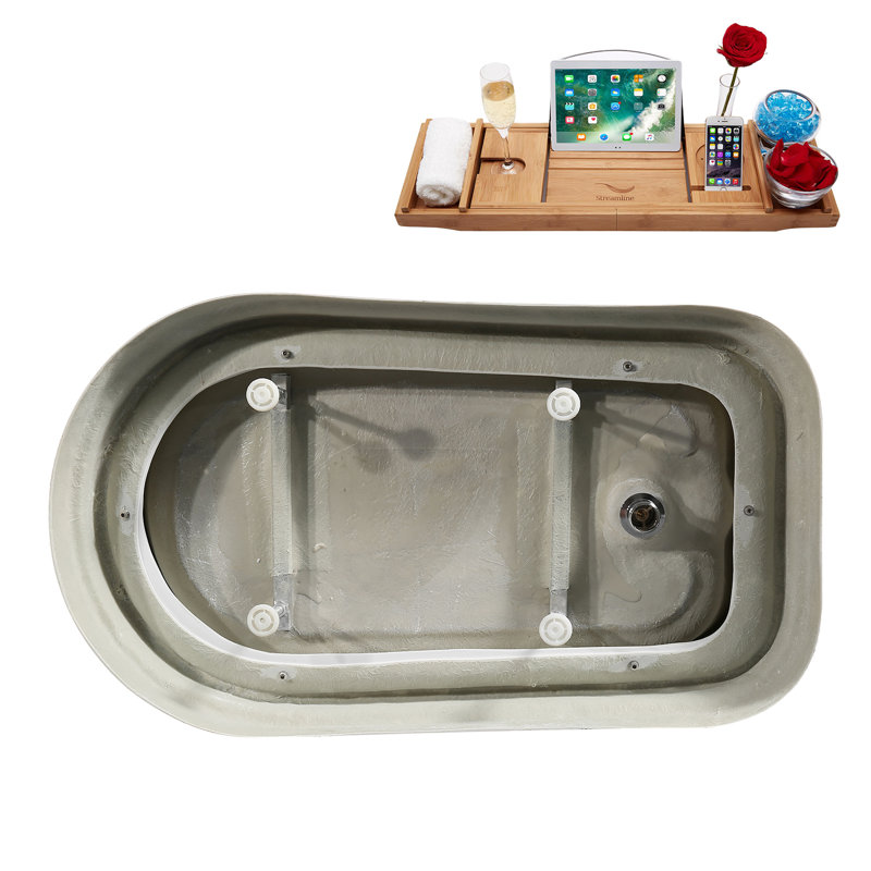 Baignoire autoportante 51 "avec drain interne Streamline, Bronze huilé mat